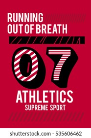 running athletics,t-shirt print poster vector illustration