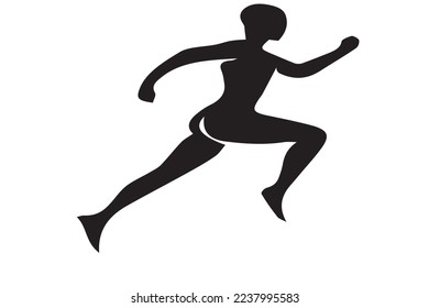 vector de silueta atleta en ejecución de color negro