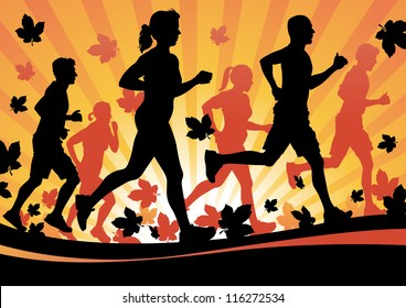 Running in the Autumn Leaves
