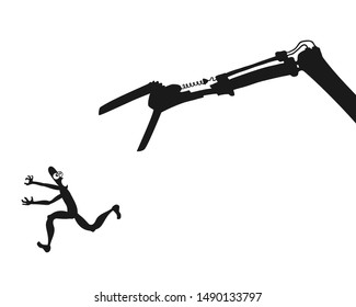 running away of danger machine illustration