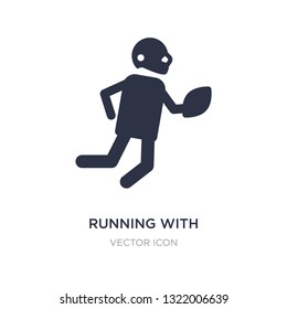 running with the ball icon on white background. Simple element illustration from American football concept. running with the ball sign icon symbol design.