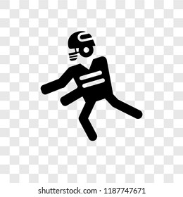 running with the ball vector icon isolated on transparent background, running with the ball transparency logo concept