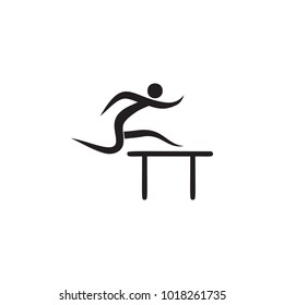 Running with barriers icon. Elements of sportsman icon. Premium quality graphic design icon. Signs and symbols collection icon for websites, web design, mobile app on white background