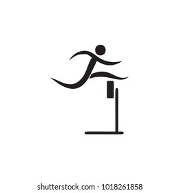 Running with barriers icon. Elements of sportsman icon. Premium quality graphic design icon. Signs and symbols collection icon for websites, web design, mobile app on white background