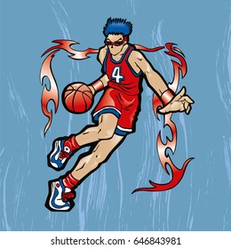 Running basketball player 