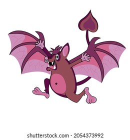 running bat with open mouth and outsretched arms