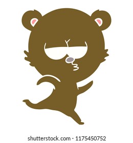 running bear flat color style cartoon