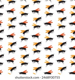 Running Bees Seamless Vector Pattern Design