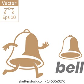 Running Bell man - vector symbol