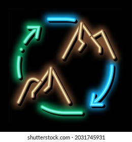 running between hills of al-safa and al marva neon light sign vector. Glowing bright icon running between hills of al-safa and al marva sign. transparent symbol illustration