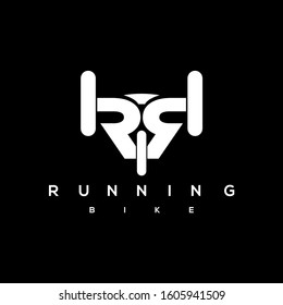 running bike logo design concept vector art