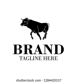 running black bulls logo icon vector illustration