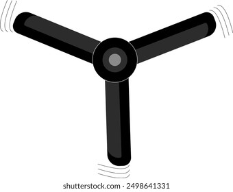 a running black color celling fan.