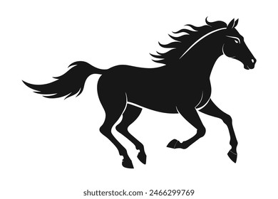 A Running Black Horse Silhouette	