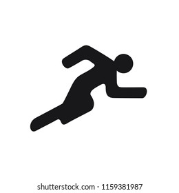 Running black logo symbol runner on the white background Athletics