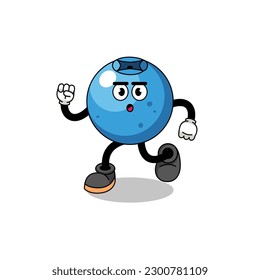 running blueberry mascot illustration , character design