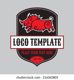 running boar logo template