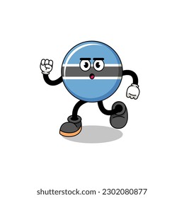 running botswana mascot illustration , character design