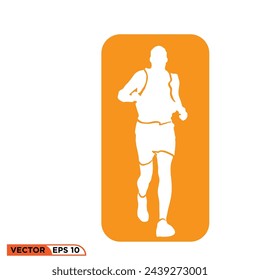 Running bottle logo design template