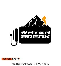Running bottle logo design template