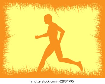 running boy autumn frame