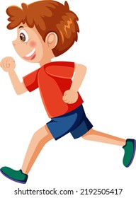 Running boy cartoon character illustration