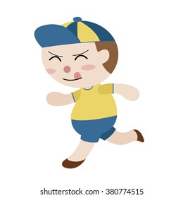running boy cartoon vector