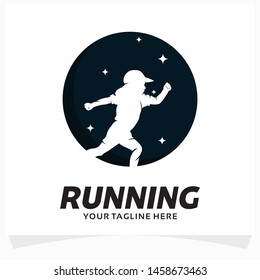 Running Boy Logo Design Template