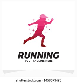 Running Boy Logo Design Template