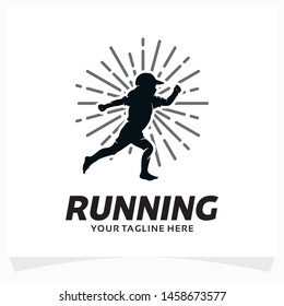 Running Boy Logo Design Template