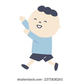 laufender Junge, Run, Junge, Junge, Lächeln
