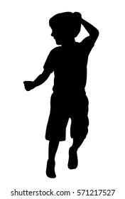 running boy silhouette vector