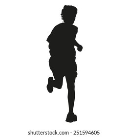 Running boy vector silhouette