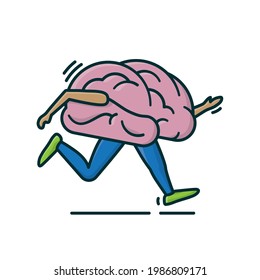 Cartoon Brain Running Images, Stock Photos & Vectors | Shutterstock