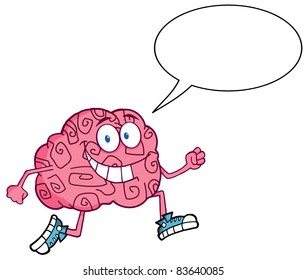 Running Brain With Speech Bubble