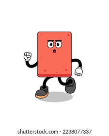 running brick mascot illustration , character design