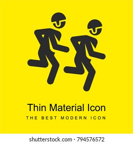 Running bright yellow material minimal icon or logo design