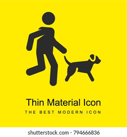 Running bright yellow material minimal icon or logo design