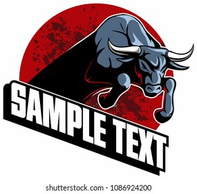 Running Bull Jumping Bull Vector Image Stock Vector (Royalty Free ...