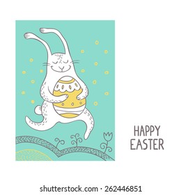 running bunny. easter card
