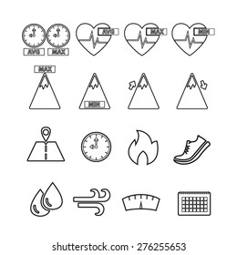 Running and Burning calories vector,icon set