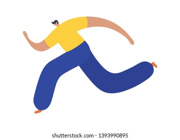 Running business man. Flat style modern vector illustration.