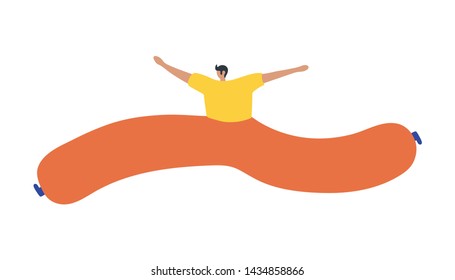 Running business man. Flat style modern vector illustration.