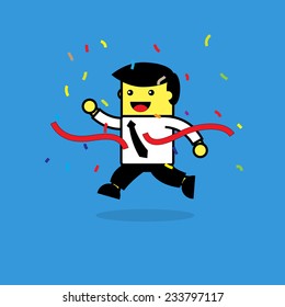 Running businessman.