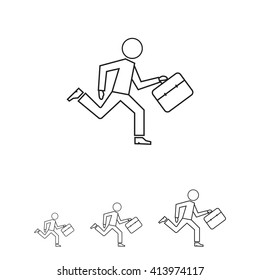 Running businessman