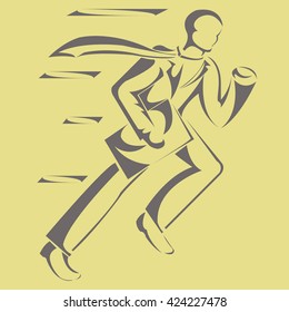 Running businessman