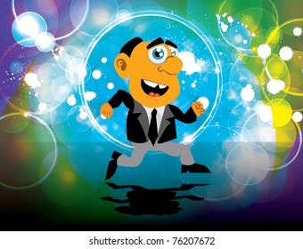 Empresario en funcionamiento