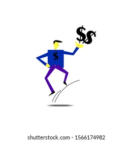 Running businessman character vector illustration. Businessman runner cartoon character