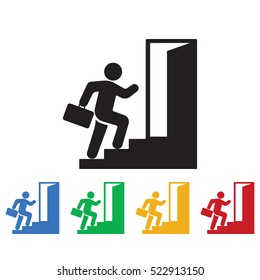 Running Businessman icon. Business icons set of colors