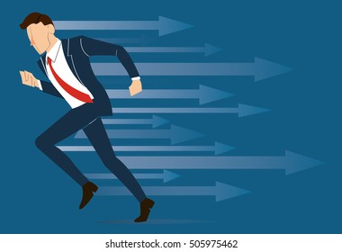 running businessman , Reaching Business concept vector illustration 